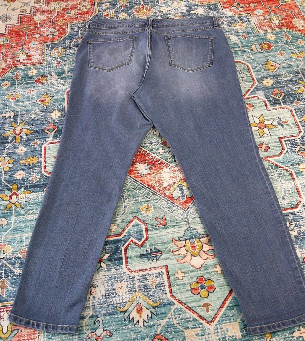 Nine West Cigarette High Rise Skinny Jeans Medium Blue Denim-Women's Size 16